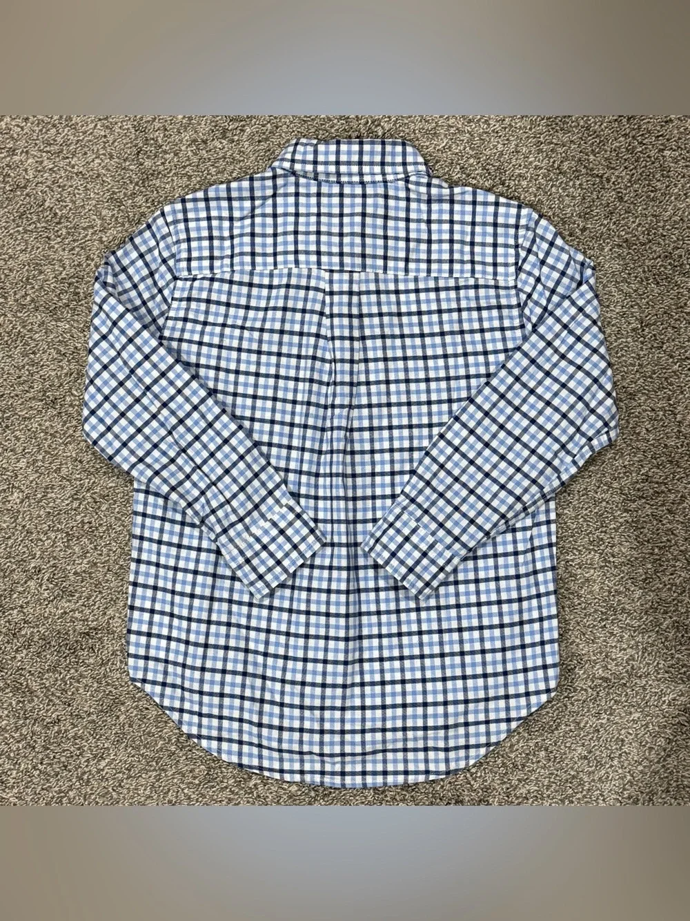 Ralph Lauren Shirt Boys 6 Blue Plaid Long Sleeve Button Down Preppy Cotton⁠